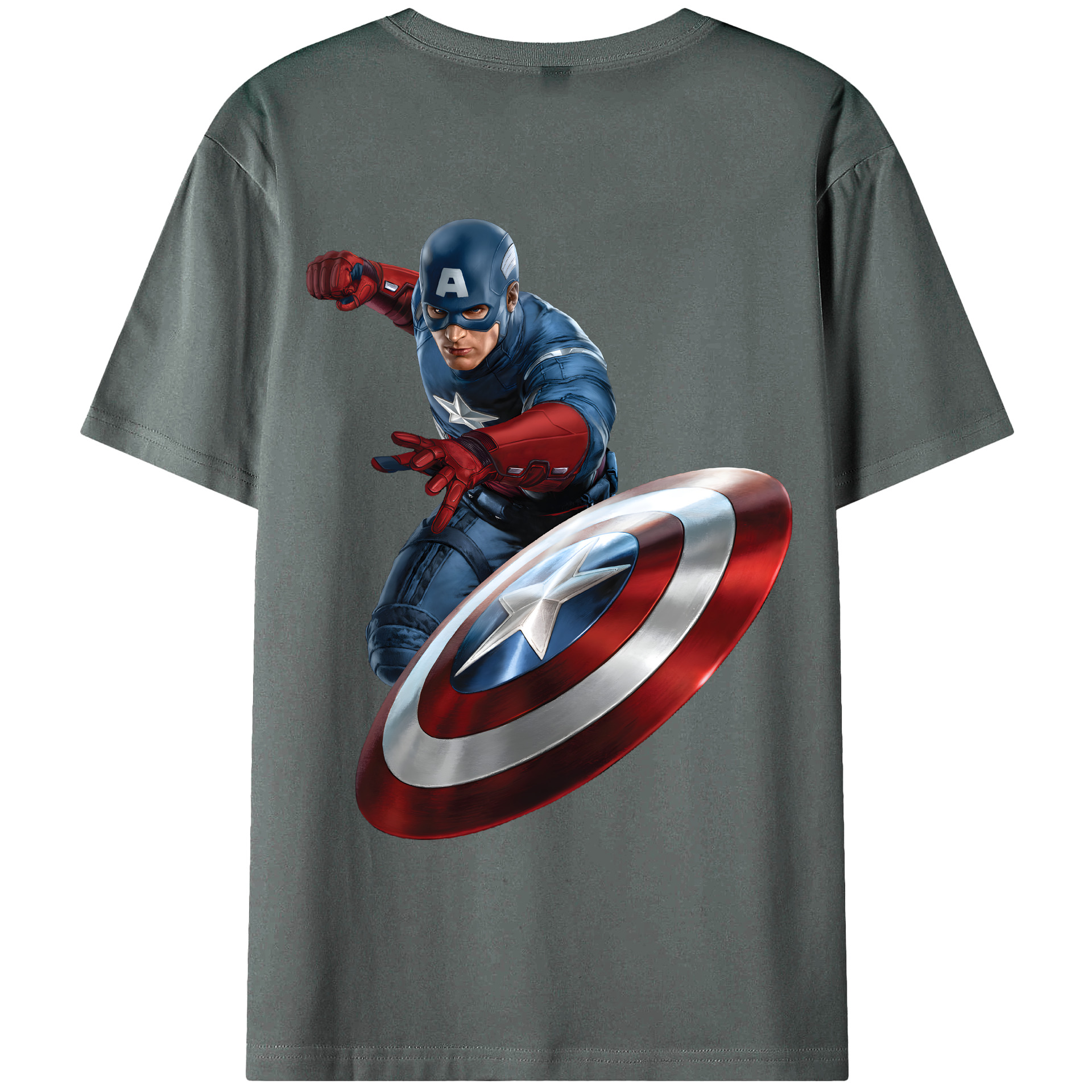 （画像用） アベンジャーズ The Avengers 綿100％ メンズ半袖Tシャツ（バックプリント） 通気性